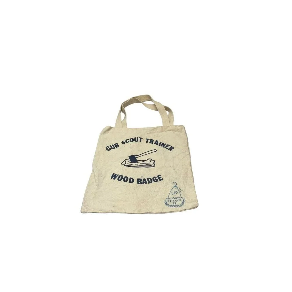 VTG 1980s CUB SCOUT Trainer CANVAS Wood badge BAG